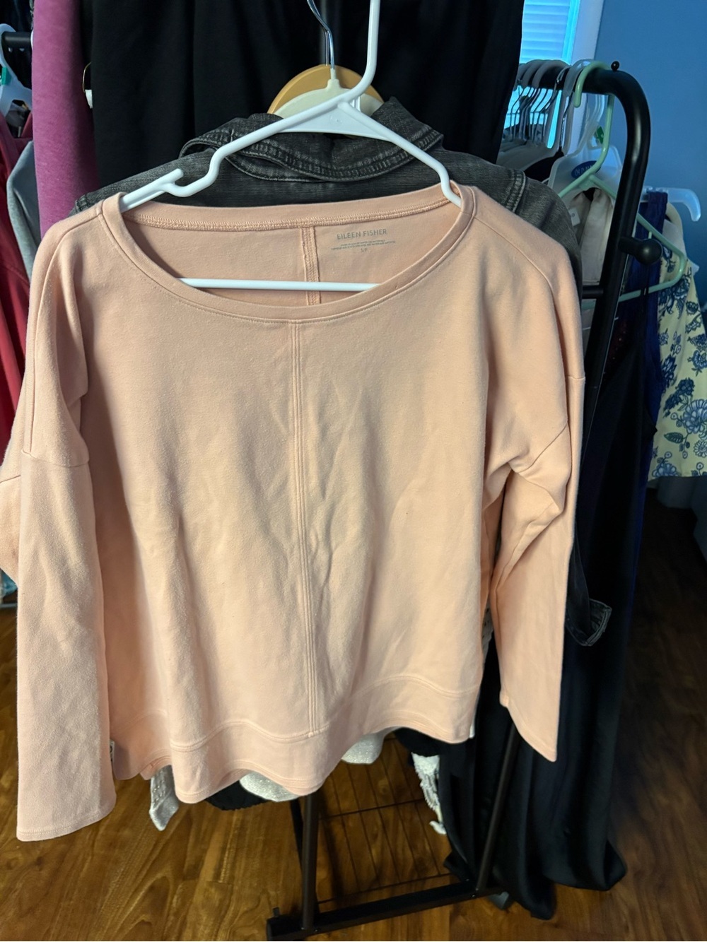 Eileen Fisher Blush Scoop-Neck Lightweight Pullover